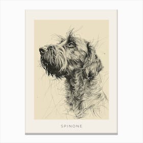 Spinone Dog Line Sketch 1 Poster Canvas Print