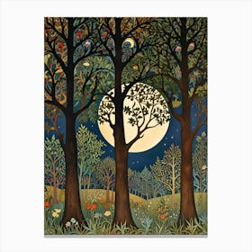 William Morris Moonlight Forest 7 Canvas Print