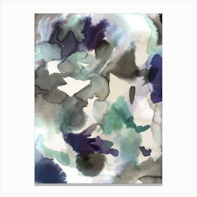 Expressive Abstract Painting Aqua Blue Canvas Print