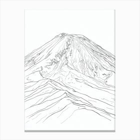 Mount Etna Italy Line Drawing 6 Canvas Print