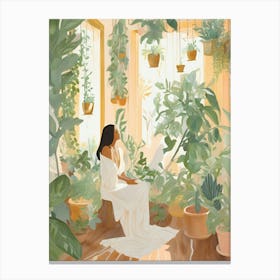 Girl In The Garden Canvas Print