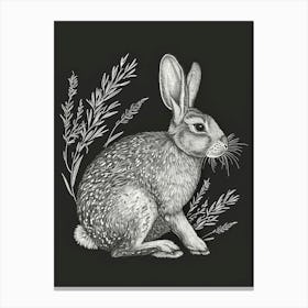 English Spot Rabbit Minimalist Illustration 3 Canvas Print