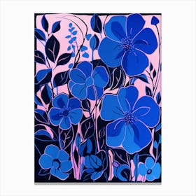 Blue Flower Illustration Bougainvillea 4 Canvas Print