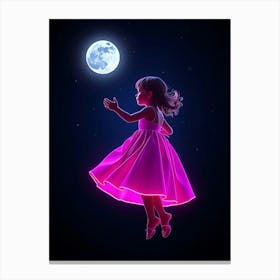 Little Girl In Pink Dress Canvas Print