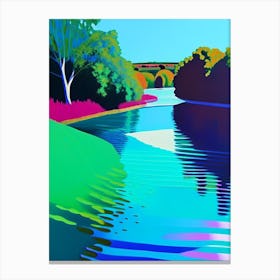 River Current Landscapes Waterscape Colourful Pop Art 1 Canvas Print