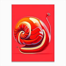 Full Body Snail Red 1 Pop Art Canvas Print