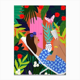 Very Tropical Girl Canvas Print