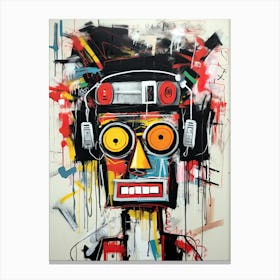 Robot with Headphones Canvas Print