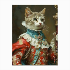 Royal Kitten Rococo Inspired Painting 2 Canvas Print