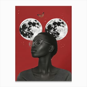 Moon And Butterfly 1 Canvas Print