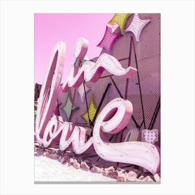 In Love Vintage Pink Neon Sign Canvas Print