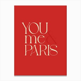 Paris Inspirational Travel Typography Red Poster Print Art Lover Inspired Canvas Print