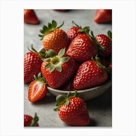 Strawberries In A Bowl Canvas Print