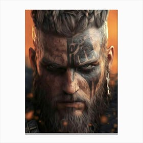 Viking warrior face art Canvas Print