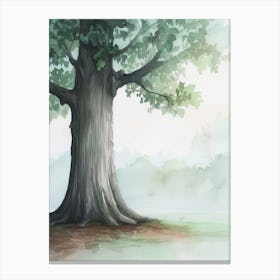 Ebony Tree Atmospheric Watercolour Painting 1 Canvas Print