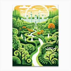 Alnwick Garden United Kingdom Modern Illustration 1 Canvas Print