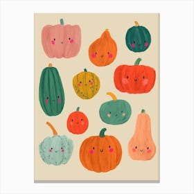 Happy Veg Pumpkin Patch Canvas Print