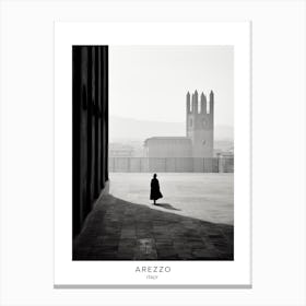 Poster Of Arezzo, Italy, Black And White Analogue Photography 3 Canvas Print