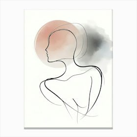 Line Art Portrait Of A Woman 1 Canvas Print