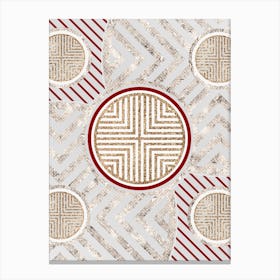 Geometric Glyph in Festive Gold Silver and Red n.0056 Canvas Print