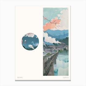 Beppu Japan 3 Cut Out Travel Poster Canvas Print