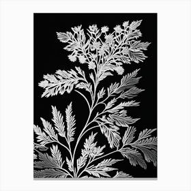 Meadowsweet Leaf Linocut 1 Canvas Print