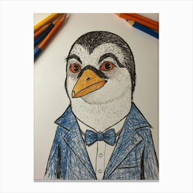 Penguin In A Suit 1 Canvas Print