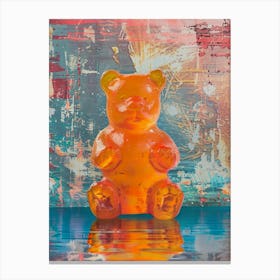 Orange Gummy Bear Jelly Retro Collage 2 Canvas Print