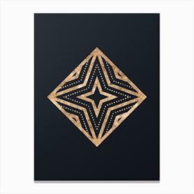 Abstract Geometric Gold Glyph on Dark Teal n.0165 Canvas Print