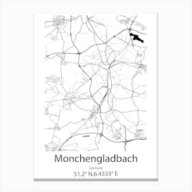 Monchengladbach,Germany Minimalist Map Canvas Print