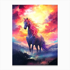 Horse In The Sunset Canvas Print