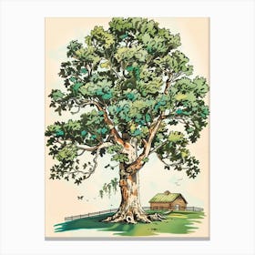 Sycamore Tree Storybook Illustration 1 Canvas Print