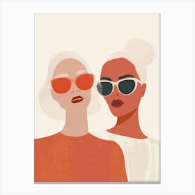 Two Women In Sunglasses 10 Canvas Print