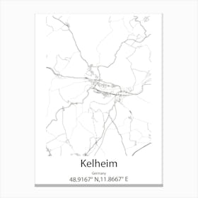 Kelheim,Germany Minimalist Map Canvas Print