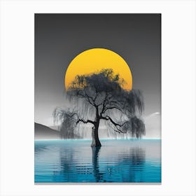 Willow Tree In Water Canvas Print