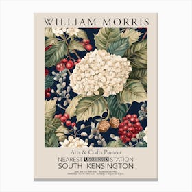 William Morris Prints Hydrangea White Christmas Gift Winter Vintage Canvas Print