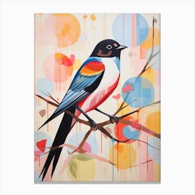 Bird Painting Collage Barn Swallow 2 Canvas Print