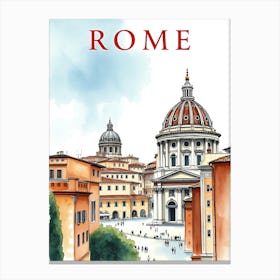 Rome watercolor Canvas Print