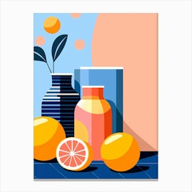 Oranges In A Vase Canvas Print