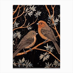Art Nouveau Birds Poster Finch 3 Canvas Print