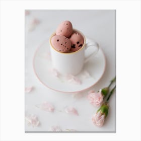 Easter Eggs In A Cup Canvas Print