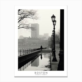 Poster Of Boston, Black And White Analogue Photograph 2 Canvas Print