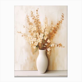 Snapdragon, Autumn Fall Flowers Sitting In A White Vase, Farmhouse Style 4 Canvas Print