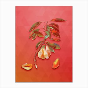 Vintage Plum Botanical Art on Fiery Red n.1220 Canvas Print