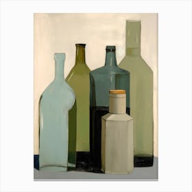 Big Green Bottles Canvas Print