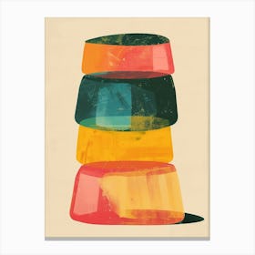 Stacked Colourful Jelly Beige Illustration 2 Canvas Print