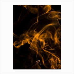 Fire Smoke On Black Background Canvas Print