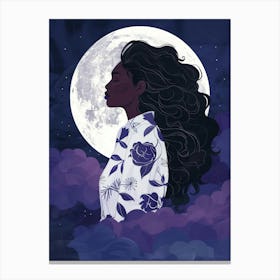 Moon And The Girl 1 Canvas Print