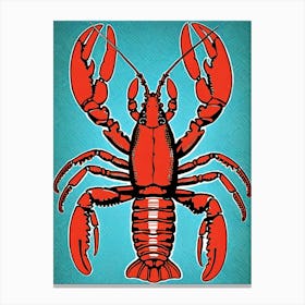 Lobster on blue Canvas Print