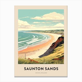 Devon Vintage Travel Poster Saunton Sands Canvas Print